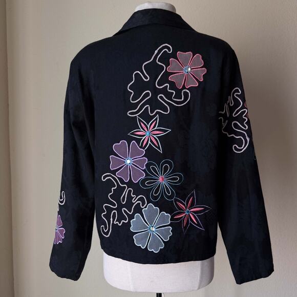 Draper’s & Damon’s Floral Embroidered Jacket S-M Whimsigoth Art Dark Academia - Picture 1 of 8